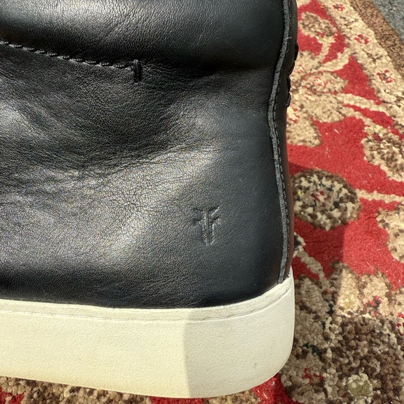 Black Leather High-Top Sneakers - Picture 2 of 3
